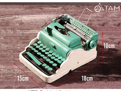 Mô hình máy đánh chữ Vintage xanh ngọc MHVT-MD.CH-02