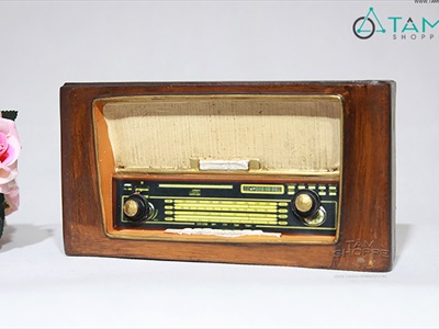Mô hình Radio cổ điển nâu cao 11cm MHVT-MCSR-03