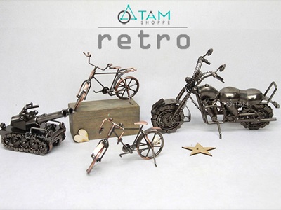 Mô hình xe moto bánh xích dây xoắn hầm hố MHX-MOTO-02