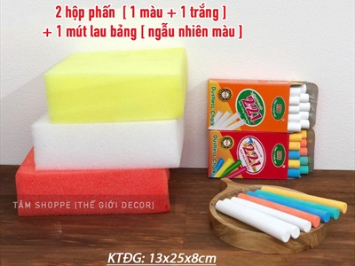 Phấn viết bảng không bụi mút lau bảng đen