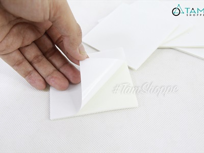 Set 05 miếng băng keo 2 mặt trắng vuông xốp siêu dính cạnh 8cm BANGKEO-04