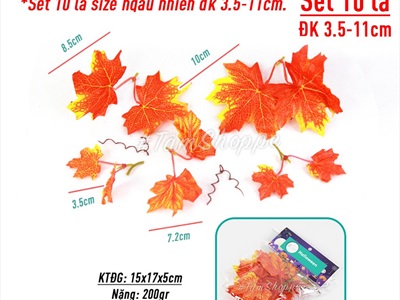 Set 10 lá phong giả màu vàng thu lớn nhỏ ngẫu nhiên CANHLA-05