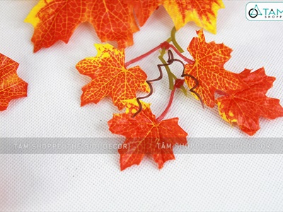 Set 10 lá phong giả màu vàng thu lớn nhỏ ngẫu nhiên CANHLA-05