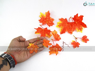 Set 10 lá phong giả màu vàng thu lớn nhỏ ngẫu nhiên CANHLA-05