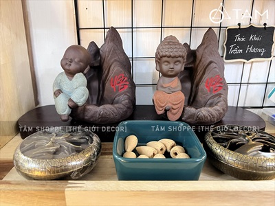 Thác khói trầm hương để bàn ngọn núi chữ NGỘ [Tặng 10 nụ trầm] TKTH-01