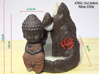Thác khói trầm hương để bàn ngọn núi chữ NGỘ [Tặng 10 nụ trầm] TKTH-01