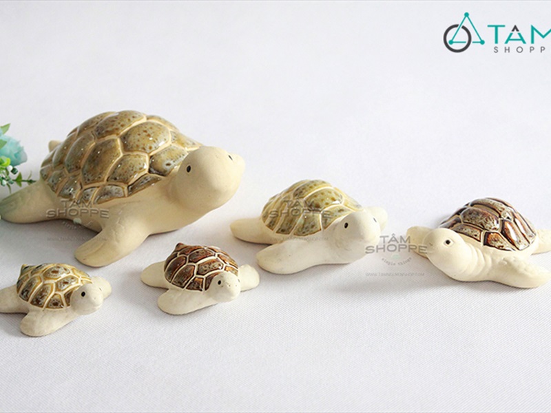 Tượng rùa gốm mình trắng nhiều cỡ TCV-RUA-02