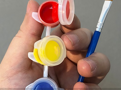 Vỉ 6 màu vẽ Acrylic cơ bản 3ml kèm cọ DCHM-MV-01