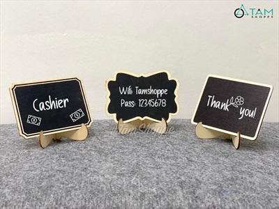 Bảng đen viết phấn mini để bàn có giá đỡ [1 mặt - tháo lắp] BANGDEN-17