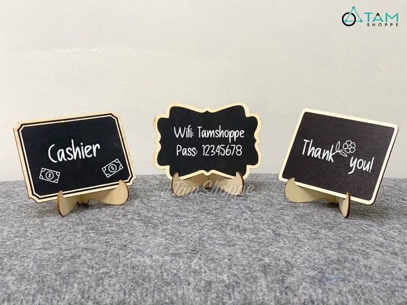 Bảng đen viết phấn mini để bàn có giá đỡ [1 mặt - tháo lắp] BANGDEN-17