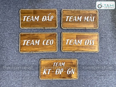 Bảng welcome treo cửa nâu đen rustic viền dây thừng [Có cắt chữ theo yêu cầu] BTC-WEL-01