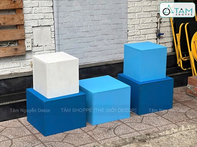 Bục đôn gỗ vuông làm đôn decor trang trí chụp hình [Bục thô - Chắc chắn] BUCDON-01