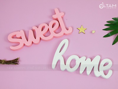 Chữ gỗ Sweet - Home nét thường cao 15cm CHUGO-05