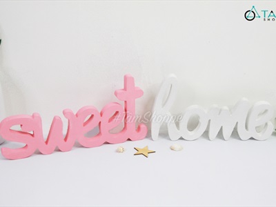 Chữ gỗ Sweet - Home nét thường cao 15cm CHUGO-05