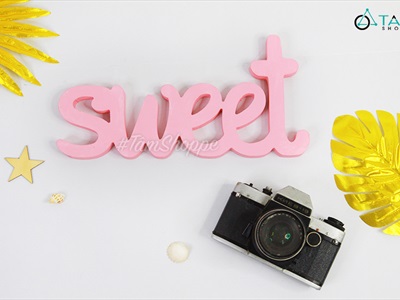 Chữ gỗ Sweet - Home nét thường cao 15cm CHUGO-05