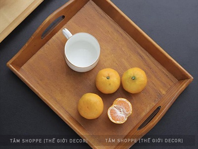 Khay gỗ hình thang quai sóng KHAY-GO-01