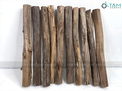Khúc củi lột vỏ trang trí lò sưởi dài 40cm CAYCUI-01