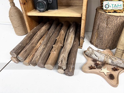 Khúc củi lột vỏ trang trí lò sưởi dài 40cm CAYCUI-01