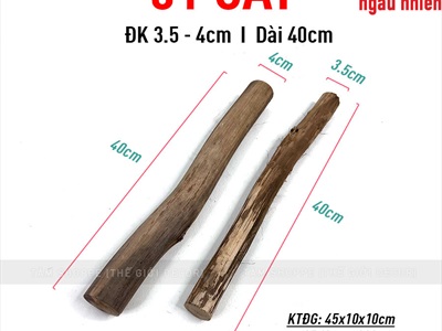 Khúc củi lột vỏ trang trí lò sưởi dài 40cm CAYCUI-01