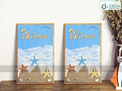 Bảng welcome bãi cát sóng biển 3 sao BTC-WEL-04