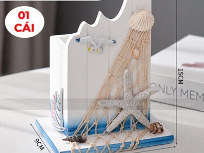Hộp cắm bút chủ đề biển vách sóng [4 kiểu - handmade] CAMBUT-02