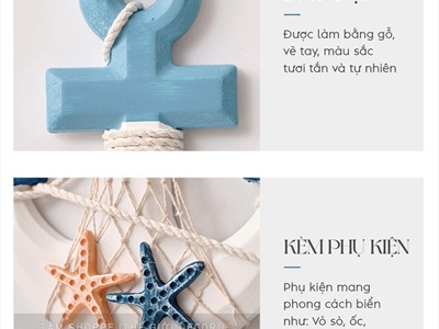 Mỏ neo trang trí chủ đề biển dài 32,5cm [Thủ công - Nhiều kiểu] MONEO-03