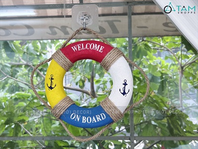 Phao cứu sinh decor chữ welcome kiểu color [3 kiểu - nhiều size] PHAOCUUSINH-02
