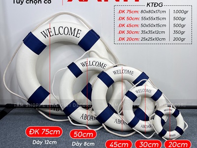 Phao cứu sinh decor chữ welcome kiểu đơn giản [2 màu - 5 size] PHAOCUUSINH-01