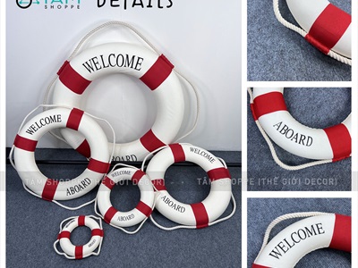 Phao cứu sinh decor chữ welcome kiểu đơn giản [2 màu - 5 size] PHAOCUUSINH-01