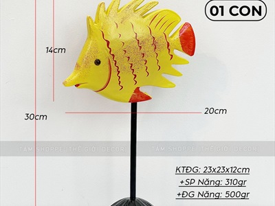 Standee cá gỗ decor để bàn đế cao [Thủ công - Nhiều kiểu] STANDEE-BIEN-01