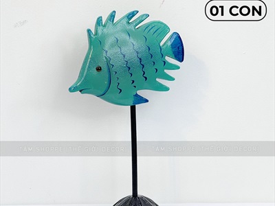 Standee cá gỗ decor để bàn đế cao [Thủ công - Nhiều kiểu] STANDEE-BIEN-01