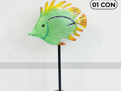 Standee cá gỗ decor để bàn đế cao [Thủ công - Nhiều kiểu] STANDEE-BIEN-01
