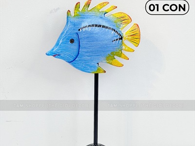 Standee cá gỗ decor để bàn đế cao [Thủ công - Nhiều kiểu] STANDEE-BIEN-01