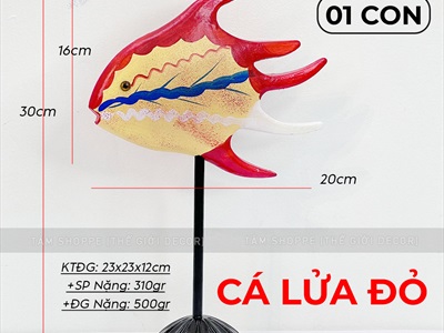 Standee cá gỗ decor để bàn đế cao [Thủ công - Nhiều kiểu] STANDEE-BIEN-01