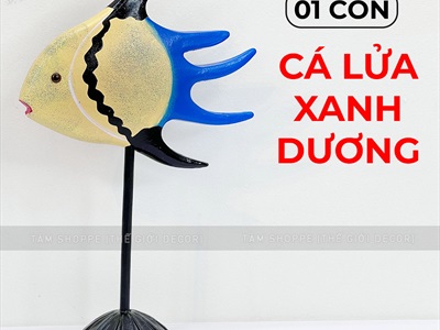Standee cá gỗ decor để bàn đế cao [Thủ công - Nhiều kiểu] STANDEE-BIEN-01