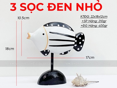 Standee cá gỗ decor để bàn đế cao [Thủ công - Nhiều kiểu] STANDEE-BIEN-01