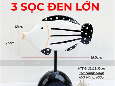 Standee cá gỗ decor để bàn đế cao [Thủ công - Nhiều kiểu] STANDEE-BIEN-01