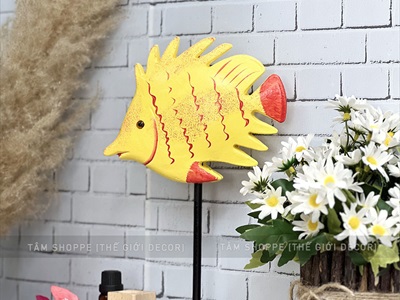 Standee cá gỗ decor để bàn đế cao [Thủ công - Nhiều kiểu] STANDEE-BIEN-01