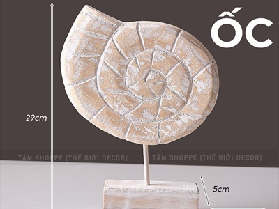 Standee tượng gỗ mốc trắng 3 kiểu chủ đề biển [Thủ công - Cao 29-33cm] STANDEE-BIEN-02