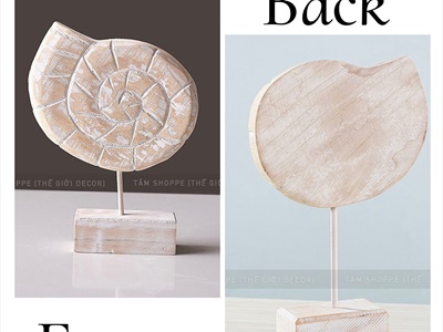 Standee tượng gỗ mốc trắng 3 kiểu chủ đề biển [Thủ công - Cao 29-33cm] STANDEE-BIEN-02