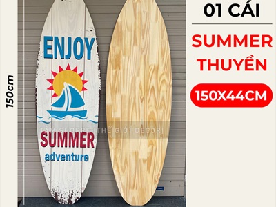 Ván lướt sóng decor SUMMER 2025 cao 150cm [Gỗ dày - chuẩn đẹp] VLS-10
