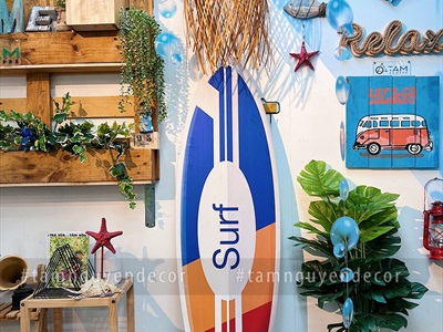 Ván lướt sóng trang trí chủ đề Sóng biển cao 150cm [In sắc nét - Được chọn kiểu] VLS-04