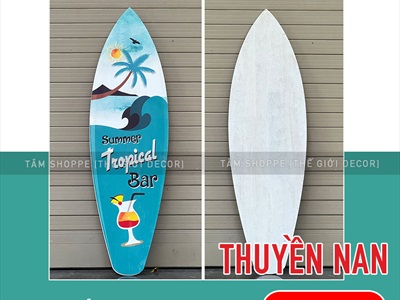 Ván lướt sóng trang trí chủ đề Tropical bar cao 90-150cm [In sắc nét - 3 kiểu dáng] VLS-05