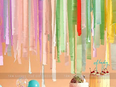 Cuộn giấy nhún nhiều màu handmade decor tiệc PK-GIAY-02