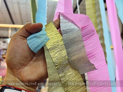 Cuộn giấy nhún nhiều màu handmade decor tiệc PK-GIAY-02
