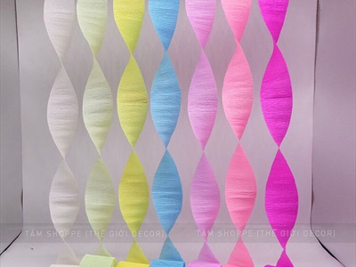 Cuộn giấy nhún nhiều màu handmade decor tiệc PK-GIAY-02