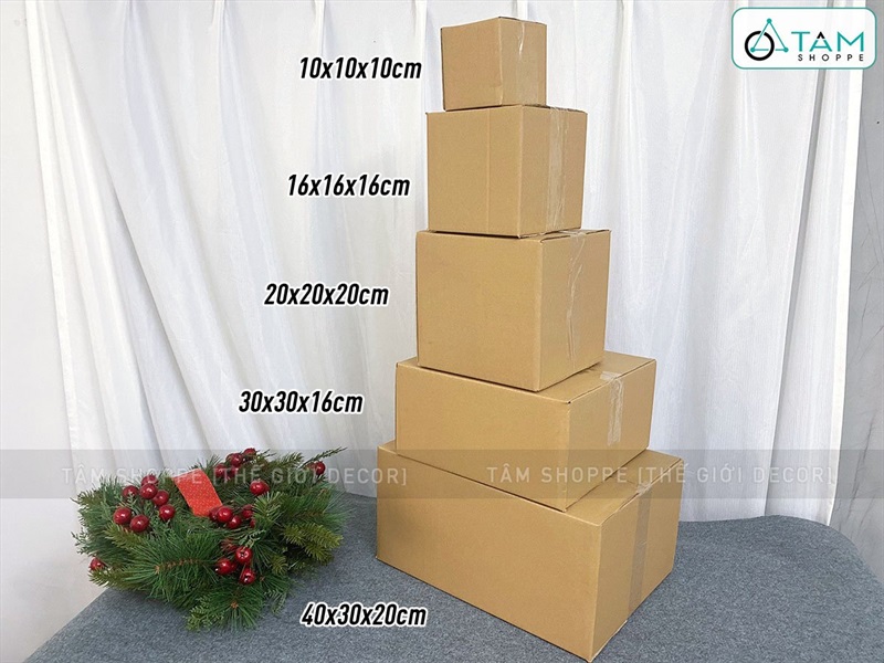 Hộp giấy carton làm hộp quà giáng sinh [Cứng cáp - nhiều cỡ] HOPDUNGQUA-02