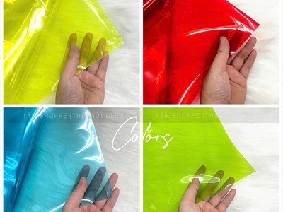 Màn nhựa dẻo PVC màu trong suốt làm lồng đèn [Khổ 1m2 - dày đẹp] GIAYMAU-02