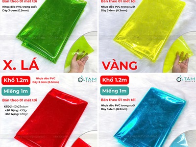 Màn nhựa dẻo PVC màu trong suốt làm lồng đèn [Khổ 1m2 - dày đẹp] GIAYMAU-02