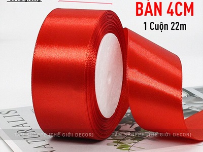 Ruy băng đỏ vải lụa satin cuộn 22m nhiều cỡ RUYBANG-13